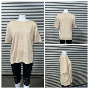 Lisa Originals top career cotton Rayon blend short sleeve metallic vintage